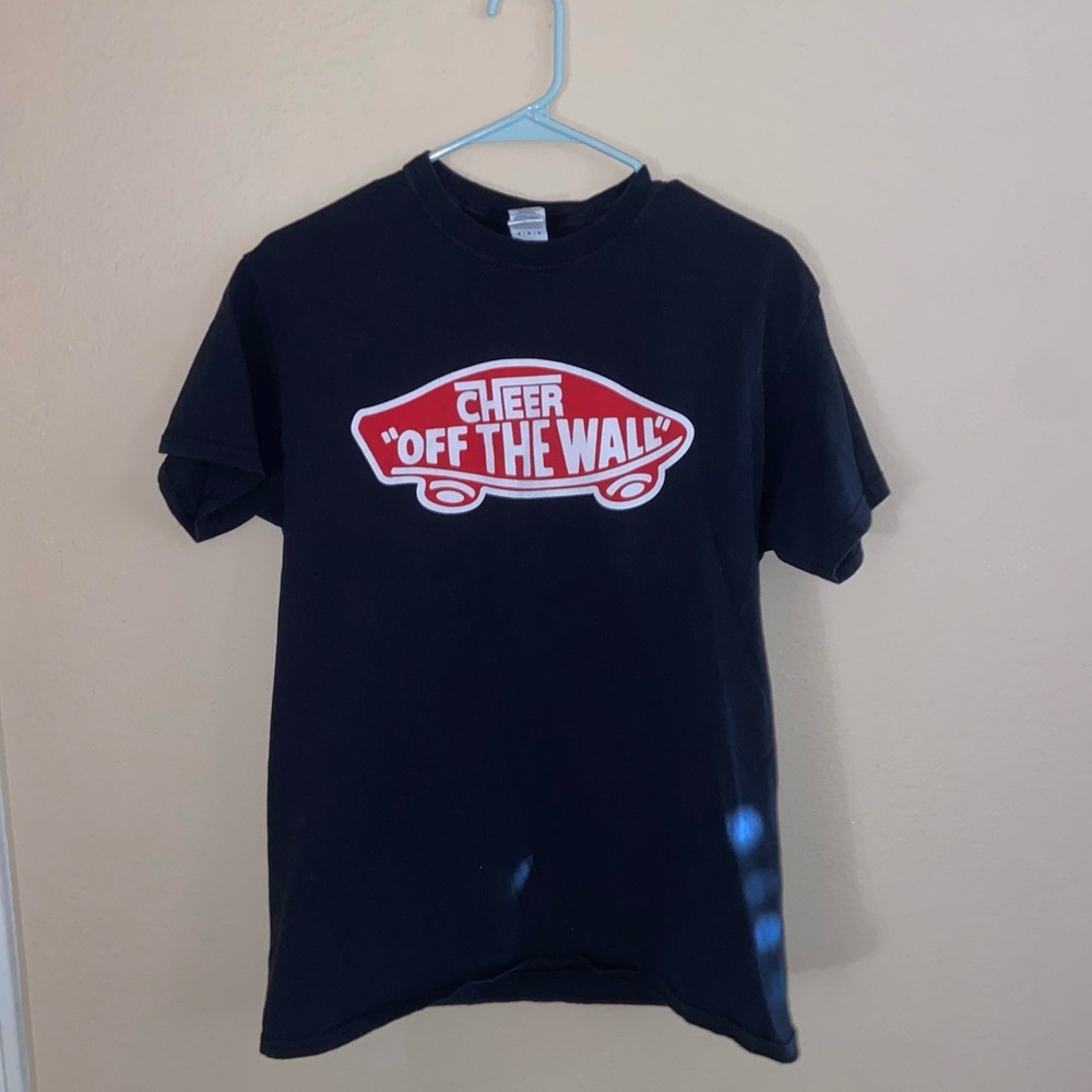 graphic tee skate cheer Vans crew neck shirt short sleeve cute Street wear top